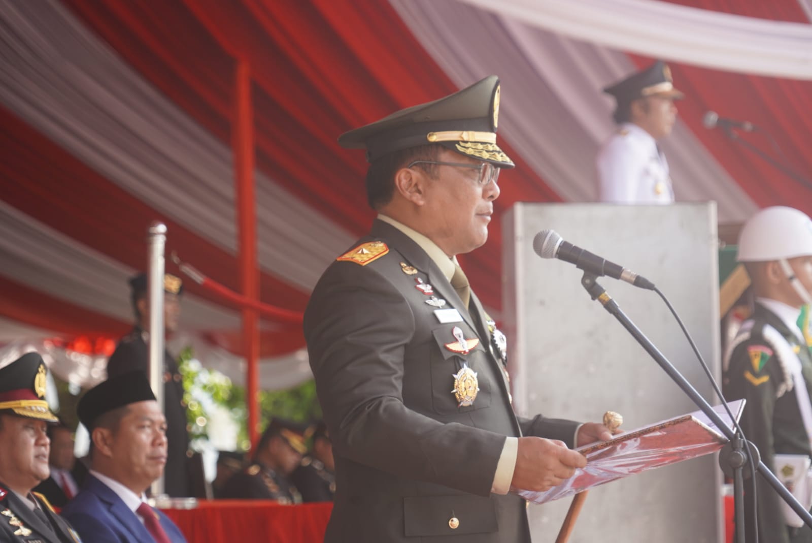 Danrem 064/MY Bacakan Teks Pembukaan UUD 1945 Pada HUT Ke-78 RI ...